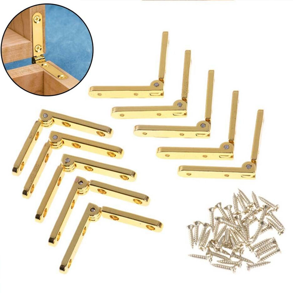 Furniture Hardware And Fittings - 10Pcs กล่องไม้บานพับของขวัญเครื่องประดับบานพับไม้กล่องมุมวงเล็บฮาร์ดแวร์เฟอร์นิเจอร์อุปกรณ์พับบานพับ