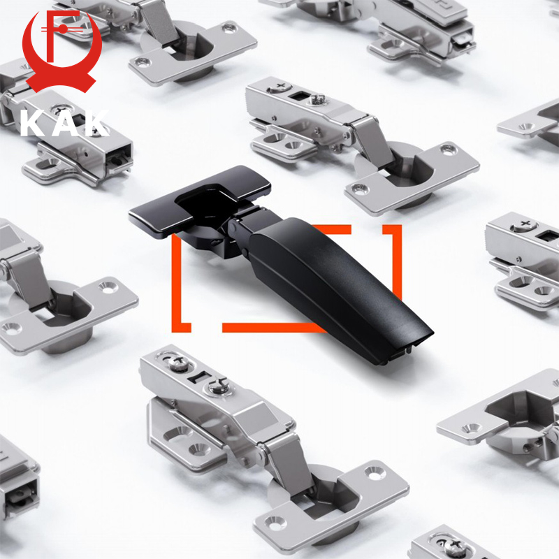 Furniture Hardware And Fittings - KAK 2PCS ตู้ครัวบานพับซ่อนสีดำปิดบานพับไฮดรอลิกอุปกรณ์เฟอร์นิเจอร์ Damper บัฟเฟอร์ฮาร์ดแวร์บานพับประตู