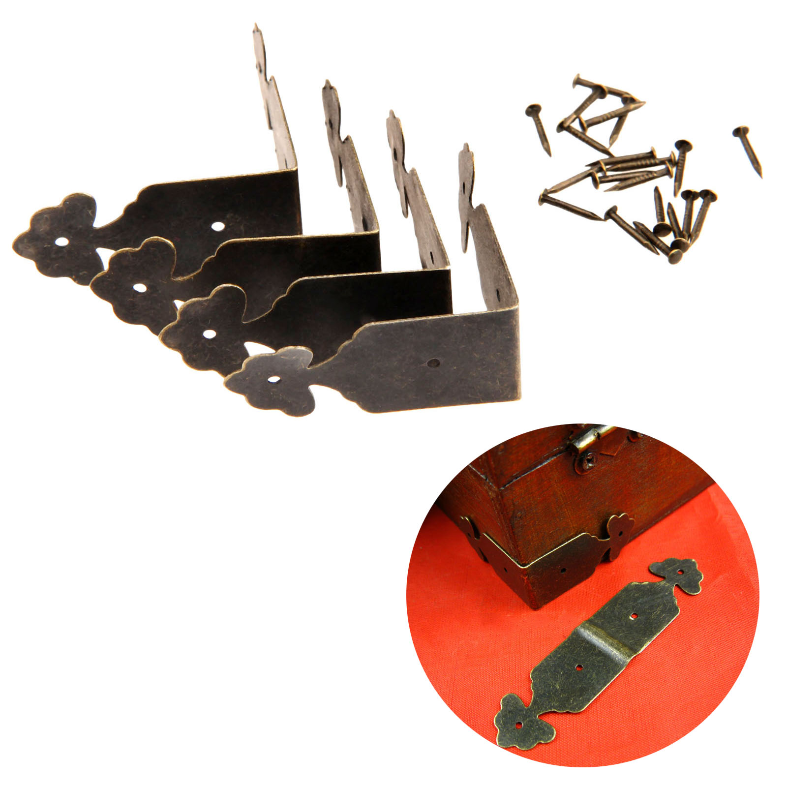 4pcs ตัวป้องกันมุมเหล็กดอกไม้  - Furniture Hardware And Fittings บทวิจารณ์และราคา